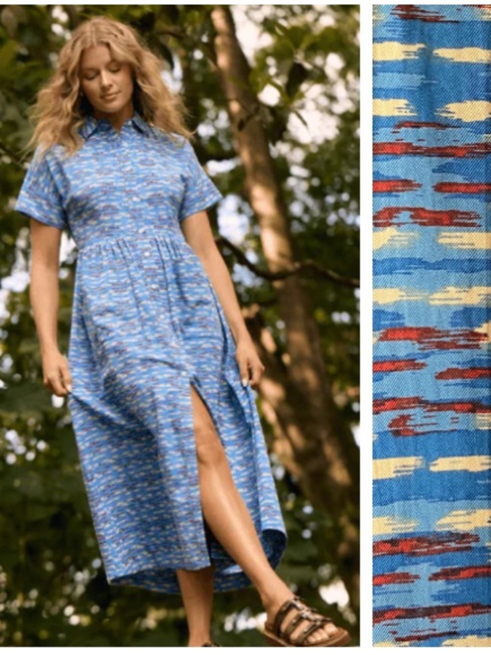 Olivia by Livro Blue Red White Lakelyn Midi Dress Small